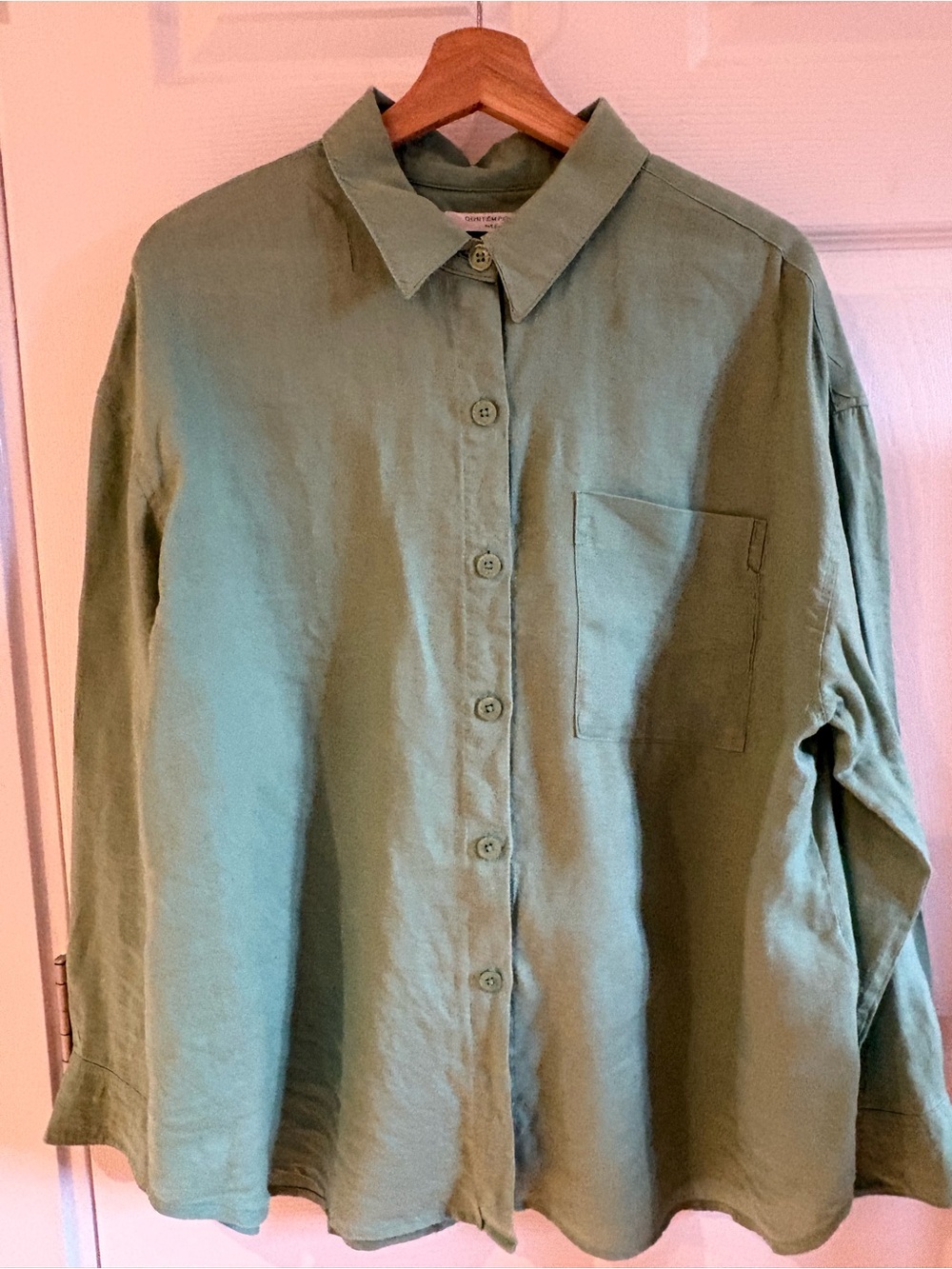 Oversized light linen blouse